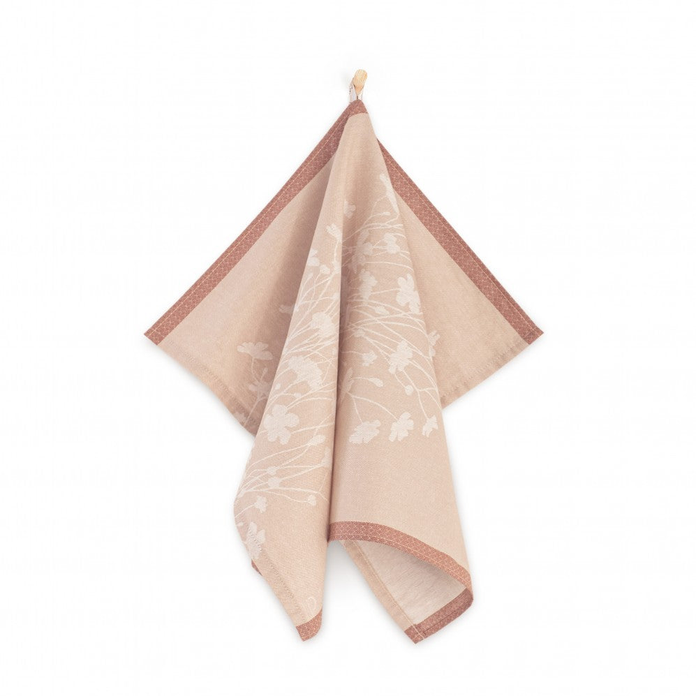 Virtuves dvielis  - provinces ziedi rozā