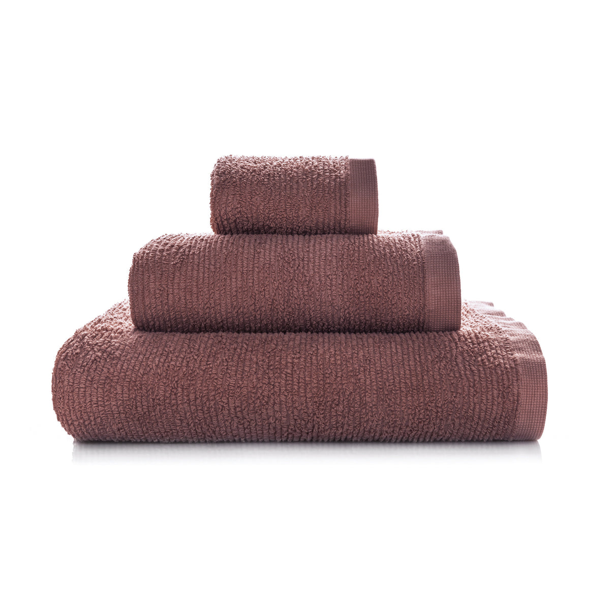 RIBBON TOWELS - MARSALA SET OF 3