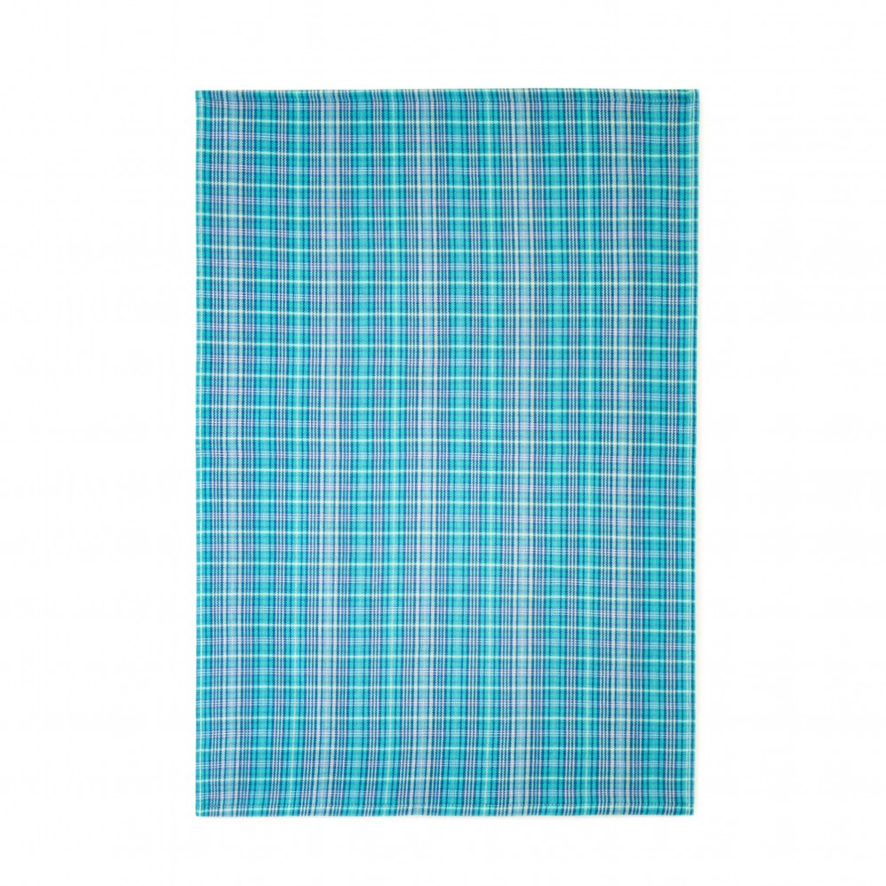 Virtuves dvielis  - tirkīzzils rūtains