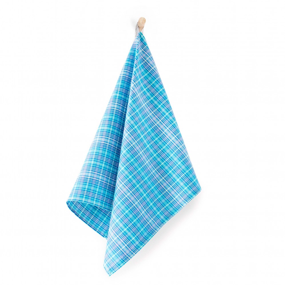 Virtuves dvielis  - tirkīza rūtains