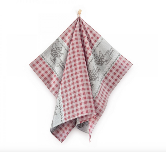 Kitchen Towel  - Teapot red