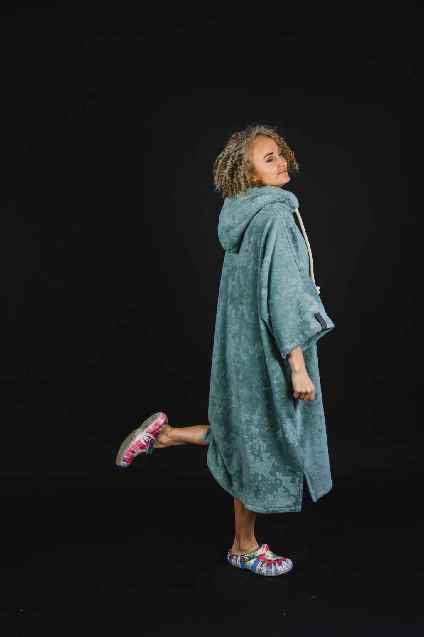 Пончо унисекс - зеленоватый