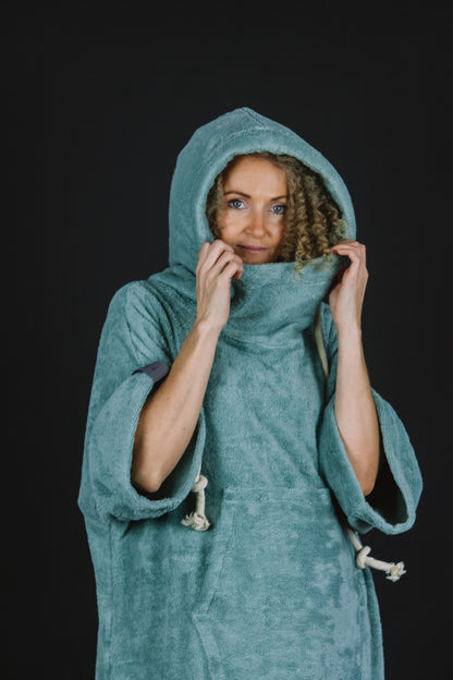 Пончо унисекс - зеленоватый